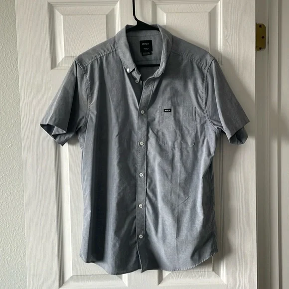 Blue RVCA button down - Picture 2 of 7